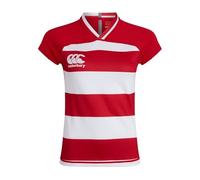 Canterbury of New Zealand Vapodri Evader - Camiseta de Rugby con Aros para Mujer, Color Rojo, 12 (L)