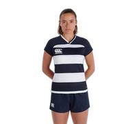 Canterbury of New Zealand Vapodri Evader Hooped Rugby Jersey para Mujer, Azul Marino, 12 (L)
