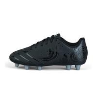 Canterbury Phoenix Genesis Team Firm Ground Rugby Boots | Hard Surface Traction | Breathable, Botas Suelo, Negro/Metálico Plateado, 36 EU