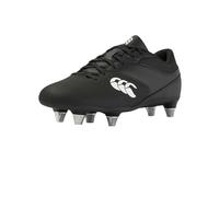 Canterbury Phoenix Raze - Botas de Rugby Unisex para niños, Resistentes, Ligeras, Resistentes a los arañazos, Negro y Blanco, 38.5 EU