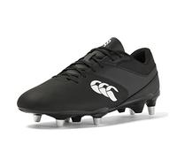 Canterbury Phoenix Raze Soft Ground, Botas de Rugby Unisex Adulto, Negro y Blanco, 45.5 EU