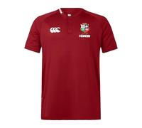 Canterbury Polo de poliéster para Hombre, diseño de Leones británicos e irlandeses, Dalia roja, Talla XS