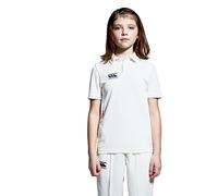 Canterbury Polo Shirt | Cricket Whites | Moisture Wicking Camisa, Crema de críquet, 116 Unisex Junior