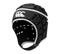 Canterbury Rugby Core Headguard | 360 Coverage | Soft-Edged Chin Strap | Designed Holes Aid Ventilation | Foam Padding Protector de Cabeza, Unisex, Negro, XL