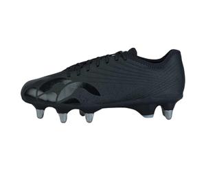 Canterbury Stampede Pro Soft Ground - Botas de rugby unisex | Alta tracción, negro, plateado, metálico, 44 EU