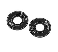 Cantero de aluminio de guitarra Anillo de aleación de aluminio Rhythm Treble Lavadora Piezas de repuesto para la placa para la guitarra eléctrica LP EPI 2 PCS Negro de plata de (Negro)