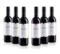 Canti - Merlot Italiano, Vino Tinto Seco, Sabor Equilibrado, Gusto Afrutado, Redondo, 6x750 ml