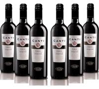 CANTI Primitivo I.G.T. Puglia, Vino Tinto Italiano, Uvas Primitivo Pulianas, Limpio, Cálido, de Gran Estructura y Extremadamente Armonioso al Gusto, 6 x 750 ml