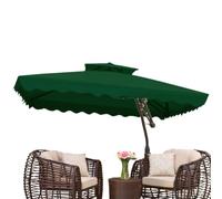 Cantilever Patio Umbrella Replacement Canopy - Polyester Fabric 2. Square Waterproof UV Resistant Coating For 4 Rib Crank Parasol - Cover Only - Outdoor Shade For Backyard Terrace Garden Villa Cafe