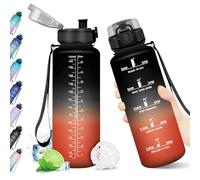 Cantimplora 1.5L, Botella Deportiva Motivacional, Botella con Filtro, Reutilizable, Botella Agua con Marca de Tiempo, Garrafa Agua sin BPA, Cantimplora para Escuela, Oficina, Sport, Yoga, Gimnasio