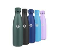 Cantimplora Acero Inoxidable 500ml, Botella Termica sin BPA, A Prueba de Fugas, Termica Botella Reutilizable, Garrafa Termica con Doble Pared para Deporte, Oficina, Escuela, Senderismo, Camping