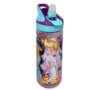 Cantimplora Disney Princesas, 620 ml, de Tritan, botella con tapa emergente con pajita integrada, sin BPA, para niños, escuela, deporte y ocio