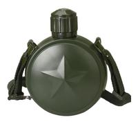 Cantimplora Militar Portátil con Patrón De Pentagrama, Botella De Agua De Acero Inoxidable para Exteriores, Senderismo, Acampada, Mochilero