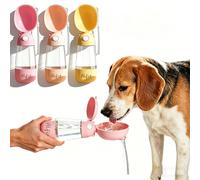Cantimplora Personalizada para Perros con Nombre - Bebedero portátil Anti-Fugas para Senderismo, Camping, Viajes - Botella hermética para Perros, Gatos,Accesorio para pasear al Perro (Rosa)