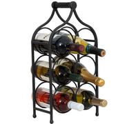 Cantinetta Portabottiglie De Hierro Forjado Anticato 24x14x46 Cm Negro