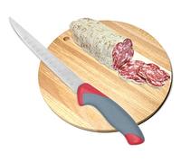 Cantini Tabla de cortar de madera de cocina, batilarda redonda pequeña para salami, diámetro 20 cm, profesional antideslizante