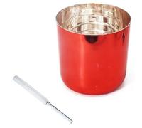 Canto de cristal, Cuenco tibetano de cristal rojo de 432 Hz, varios tamaños, con percutor acrílico y junta tórica.(8"D)