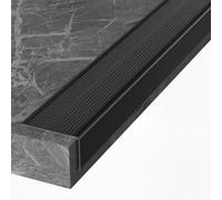 Cantonera Aluminio Negro 90cm Antideslizante - Perfil Metálico en L - Protector de Borde Escalera Resistente Exterior Interior(7x3x90cm(2.76x1.18x35.4in))