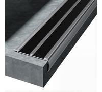 Cantonera de Escalera Adhesiva 100 cm - Perfil de Aluminio Ancho con Doble Goma - Protector de Bordes Antideslizante para Peldaños