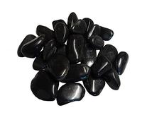 Cantos rodados pulidos, cantos rodados brillantes, cantos rodados de río, cantos rodados, cantos rodados de jardín, grava ornamental, negra o marrón - varias cantidades (20 kg negros)