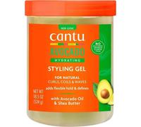 CANTU - Gel de Peinado con Aguacate - Sin Alcohol - Estiliza y Define - Ideal para Cabello - 524 g - Hidrata, Fijación Suave y Natural