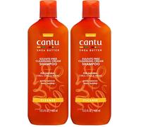 Cantu - Crema Limpiadora para Cabello Natural con Manteca de Karité Sin Sulfatos - 400 ml - Champú Hidratante y Suave (Paquete de 2)