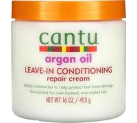 Crema reparadora acondicionadora sin enjuague con aceite de argán CANTU, 453 g El empaque puede variar