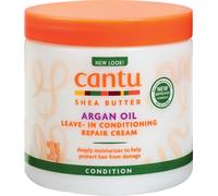 Crema reparadora acondicionadora sin enjuague con aceite de argán CANTU, 453 g El empaque puede variar