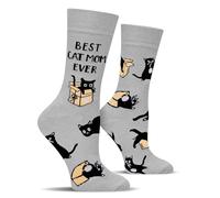 Cantustime BEST CAT MOM EVER Calcetines Divertidos Gatos para Mujer Madre-Regalos Originales Graciosos Dia de la Madre Navidad Cumpleaños San Valentin Pascua para Mama Amigas Niña - Funny Socks Women