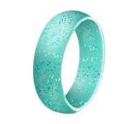Canutillo de alambre 21 anillos 5,7 mm anillo de silicona europeo y americano joyería para mujer anillo de parejas accesorios deporte anillo brillante anillo anillos medio dedo, C, Gel de sílice, Sin