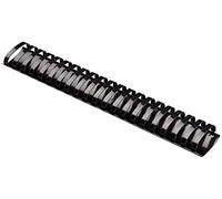 CANUTILLO Q-CONNECT OVALADO 51 MM PLASTICO NEGRO CAPACIDAD 490 HOJAS CAJA DE 10 UNIDADES