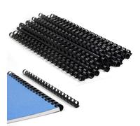 Canutillos Encuadernar A4,Peines de Encuadernación de Plástico,Espirales Encuadernacion,Pack of 100,Binding Combs,21 Anillas,6 mm,Negra