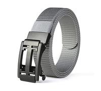 Canvas Belt, Mens Casual Belt, Breathable Comfortable, Metal Buckle Stretch Weave, Sturdy and Wear-resistant, 120 * 3.4cm (Light Grey,120cm)