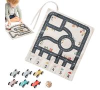Canvas Car Toys, Portable Wooden Race, 12.20in Play Mat Set, Promotes Fine Motor Skills, Alientos Logical Thinking for Parties, Classrooms, Home, Playtime, Favor Gift