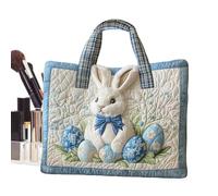 Canvas Carryall - Rabbit Theme Handheld Satchel, Festive Holiday Egg Hunt Pouch with reinforced stitching balanced handles, spacious organizer purpose, Ideal for family events picnics festivals advent