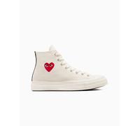 Canvas Converse PLAY Comme des Garçons Single Heart Chuck 70 Zapatillas Altas en Leche/rojo, Talla EU 42.5 Leche/rojo EU 42.5