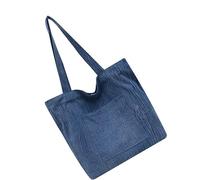 Canvas Toted Bag with External Pockets Reusable Grocery Shopping Cloth Shoulder Bags For Vacation Shopping Work Gym Reusable Grocery Cloth