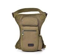 Canvas Waist Pack Tactical Thigh Drop Leg Bag Adjustable Strap Waist Packs for Outdoor Camping Motorcycle Riding Fishing-(Army Green)(Khaki)