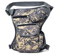 Canvas Waist Pack Tactical Thigh Drop Leg Bag Adjustable Strap Waist Packs for Outdoor Camping Motorcycle Riding Fishing-(Digital Camo)(Digital Camo)