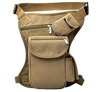 Canvas Waist Pack Tactical Thigh Drop Leg Bag Adjustable Strap Waist Packs for Outdoor Camping Motorcycle Riding Fishing-(Digital Camo)(Khaki)