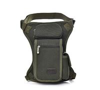 Canvas Waist Pack Tactical Thigh Drop Leg Bag Adjustable Strap Waist Packs for Outdoor Camping Motorcycle Riding Fishing-(Army Green)(O)