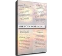 Canvas Wall Art - Four Life Agreements Inspiration Poster - Motivational Decor for Office, Study, and Home Aesthetics(Unframed,12x18inch(30x45cm))