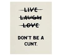 Canvas Wall Art Funny Quotes Live Love Laugh Retro Beige for Home Living Room Bedroom(Framed,12x18inch(30x45cm))