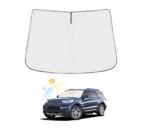 Canvcle Parasol para parabrisas para Ford Explorer 2020-2024, accesorios gruesos de 6 capas para ventana delantera, protector de visera plegable, bloquea los rayos UV y mantiene el vehículo fresco