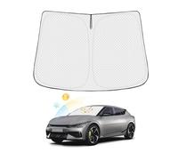 Canvcle Parasol para parabrisas para Kia EV6 2022-2024, accesorios gruesos de 6 capas para ventana delantera, protector de visera plegable, bloquea los rayos UV y mantiene el vehículo fresco