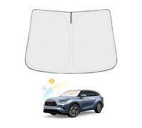 Canvcle Parasol para parabrisas para Toyota Highlander 2020-2024 2025, accesorios gruesos de 6 capas para ventana delantera, protector de visera plegable, bloquea los rayos UV y mantiene el vehículo