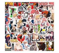 Canverlens Cool Chainsaw Man Anime Pegatinas Pack 50 PCS |Pegatinas para automóvil, computadora portátil, Botellas de Agua, Pegatinas para Adolescentes Calcomanías de Vinilo Lindas