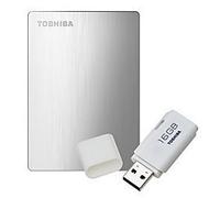 Canvio Slim II - Disco duro portátil de 1 TB con memoria USB de 16 GB