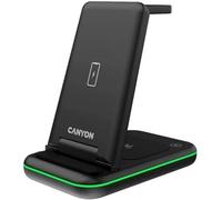Canyon 3 en 1 Wireless Charger Base Cargador iPhone y Apple Watch Compatible - 18 W Estacion de Carga Rapida Compatible con iPhone, Watch, Airpods - Cargador Inalambrico Rapido 3 in 1 Viajes