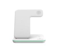 Canyon 3en1 Estacion de Carga Apple Inalambrico Base Cargador iPhone y Apple Watch Airpods 3 in 1 Wireless Charger Compatible con para Dispositivos Qi Adaptador 18W Luz de Fondo Control Táctil Blanca